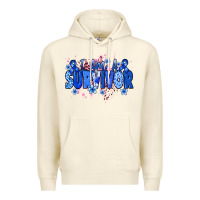 Sandshell I am a survivor Colon Cancer blue ribbon Premium Hoodie - NancyCooperArtShop