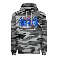Slate Camo I am a survivor Colon Cancer blue ribbon Premium Hoodie - NancyCooperArtShop