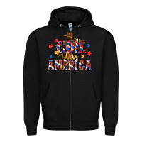 Black god bless america Zipper Hoodie - texasbilliewilder