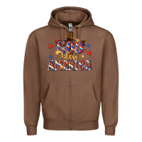 Chestnut god bless america Zipper Hoodie - texasbilliewilder