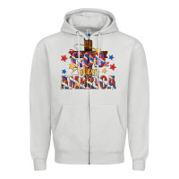 Dove Grey god bless america Zipper Hoodie - texasbilliewilder