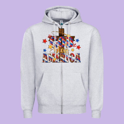 Zipper Hoodie god bless america