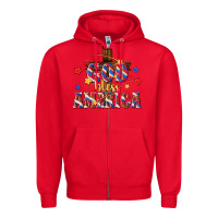 Red god bless america Zipper Hoodie - texasbilliewilder