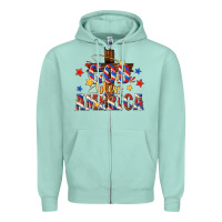 Seafoam god bless america Zipper Hoodie - texasbilliewilder