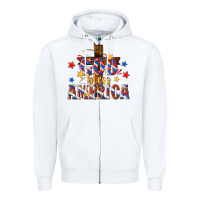White god bless america Zipper Hoodie - texasbilliewilder