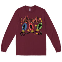Burgundy let's get lit Long Sleeve Tee - MaliasSmallBusiness