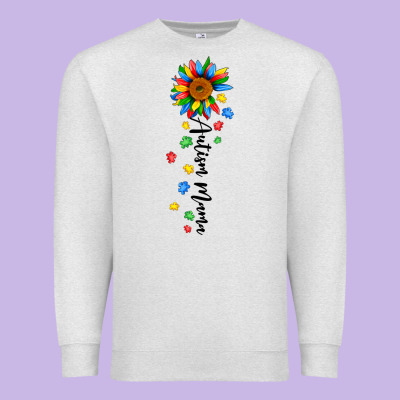 Autism Mama Sunflower Black Premium Sweatshirt Designed By Jahusdesignshop