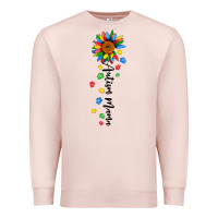 Pale Pink autism mama sunflower black Premium Sweatshirt - JahusDesignShop