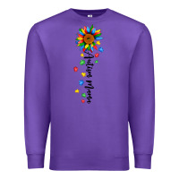 Purple autism mama sunflower black Premium Sweatshirt - JahusDesignShop