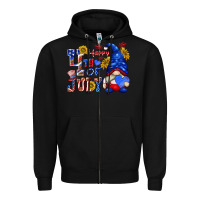 Black happy 4 th of july Zipper Hoodie - texasbilliewilder