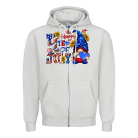 Dove Grey happy 4 th of july Zipper Hoodie - texasbilliewilder