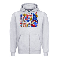 Heather Grey happy 4 th of july Zipper Hoodie - texasbilliewilder
