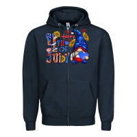 Navy happy 4 th of july Zipper Hoodie - texasbilliewilder