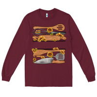 Burgundy custom name kitchen tools Long Sleeve Tee - MaliasSmallBusiness