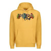 Mustard western christmas papa claus sunflowers and cactus Premium Hoodie - Jasminsmagicworld