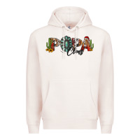 Pale Pink western christmas papa claus sunflowers and cactus Premium Hoodie - Jasminsmagicworld