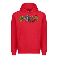 Red western christmas papa claus sunflowers and cactus Premium Hoodie - Jasminsmagicworld