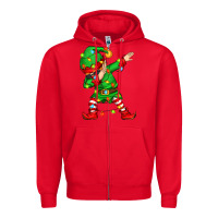 Red dabbing elf Zipper Hoodie - Zillion Design Studio
