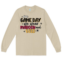 Mushroom on game day we wear maroon and gold Long Sleeve Tee - MaliasSmallBusiness