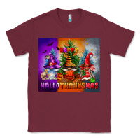 Burgundy happy hallothanksmas Classic Tee - FaDigitalArtStudio