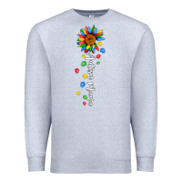 Heather Grey autism mama sunflower white Premium Sweatshirt - JahusDesignShop