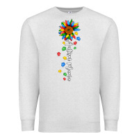 Oatmeal Heather autism mama sunflower white Premium Sweatshirt - JahusDesignShop