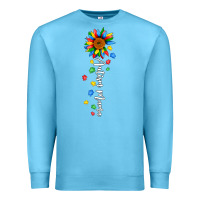 Ocean Blue autism mama sunflower white Premium Sweatshirt - JahusDesignShop