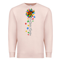 Pale Pink autism mama sunflower white Premium Sweatshirt - JahusDesignShop