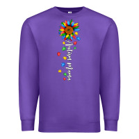 Purple autism mama sunflower white Premium Sweatshirt - JahusDesignShop