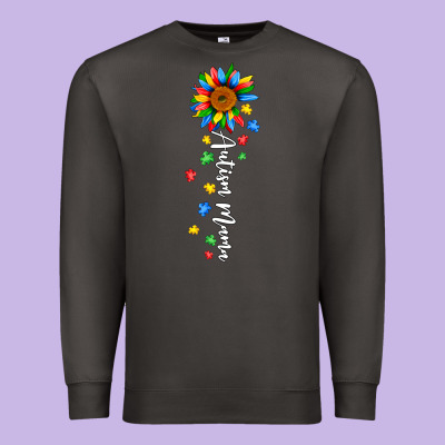 Autism Mama Sunflower White Premium Sweatshirt Designed By Jahusdesignshop
