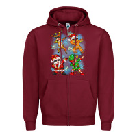 Burgundy dabbing christmas Zipper Hoodie - Zillion Design Studio