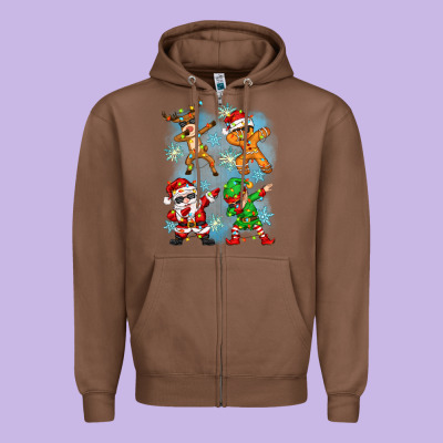 Zipper Hoodie dabbing christmas