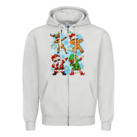 Dove Grey dabbing christmas Zipper Hoodie - Zillion Design Studio