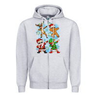 Heather Grey dabbing christmas Zipper Hoodie - Zillion Design Studio