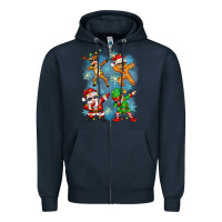 Navy dabbing christmas Zipper Hoodie - Zillion Design Studio