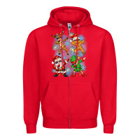 Red dabbing christmas Zipper Hoodie - Zillion Design Studio
