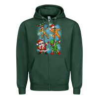 Sports Green dabbing christmas Zipper Hoodie - Zillion Design Studio