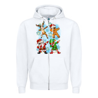 White dabbing christmas Zipper Hoodie - Zillion Design Studio