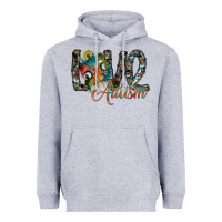 Heather Grey love autism Heavyweight Hoodie - SublimationCraftShop