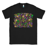 Black Mardi Gras Fleur De Lis Classic Tee - RanaPortraitStore