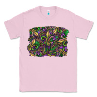 Bubblegum Pink Mardi Gras Fleur De Lis Classic Tee - RanaPortraitStore