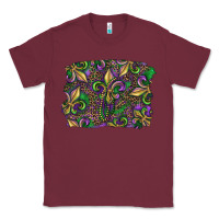 Burgundy Mardi Gras Fleur De Lis Classic Tee - RanaPortraitStore