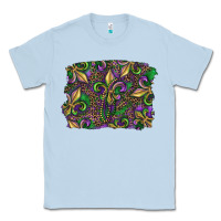 Dusty Blue Mardi Gras Fleur De Lis Classic Tee - RanaPortraitStore