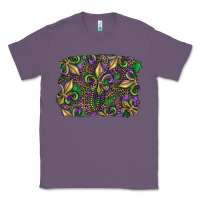 Lavender Mardi Gras Fleur De Lis Classic Tee - RanaPortraitStore