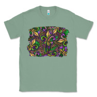 Sage Mardi Gras Fleur De Lis Classic Tee - RanaPortraitStore