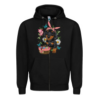 Black easter dachshund Zipper Hoodie - RanaPortraitStore