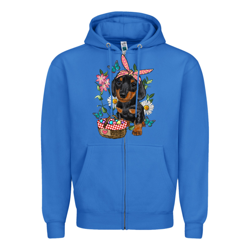 Easter Dachshund Zipper Hoodie by RanaPortraitStore | Teevron