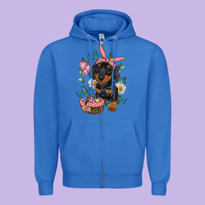 Zipper Hoodie easter dachshund