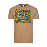Vintage Coffee baby pigs with leopard cowhide and sunflowers Vintage Tee - Artiststas