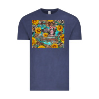 Vintage Denim baby pigs with leopard cowhide and sunflowers Vintage Tee - Artiststas